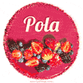 Happy Birthday Cake with Name Pola - Free Download