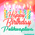 Happy Birthday GIF for Polikwaptiwa with Birthday Cake and Lit Candles