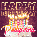 Pollyanna - Animated Happy Birthday Cake GIF Image for WhatsApp