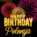 Wishing You A Happy Birthday, Polonija! Best fireworks GIF animated greeting card.
