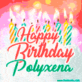 Happy Birthday GIF for Polyxena with Birthday Cake and Lit Candles