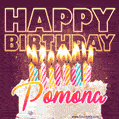 Pomona - Animated Happy Birthday Cake GIF Image for WhatsApp