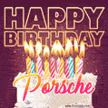 Porsche - Animated Happy Birthday Cake GIF Image for WhatsApp