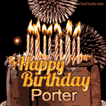 Chocolate Happy Birthday Cake for Porter (GIF)