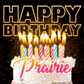 Prairie - Animated Happy Birthday Cake GIF Image for WhatsApp