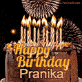 Chocolate Happy Birthday Cake for Pranika (GIF)
