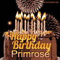 Chocolate Happy Birthday Cake for Primrose (GIF)