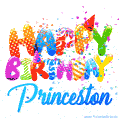 Happy Birthday Princeston - Creative Personalized GIF With Name