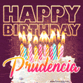 Prudencia - Animated Happy Birthday Cake GIF Image for WhatsApp