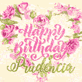Pink rose heart shaped bouquet - Happy Birthday Card for Prudencia
