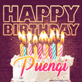 Puengi - Animated Happy Birthday Cake GIF Image for WhatsApp