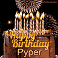 Chocolate Happy Birthday Cake for Pyper (GIF)
