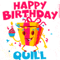 Funny Happy Birthday Quill GIF