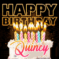 Quincy - Animated Happy Birthday Cake GIF for WhatsApp