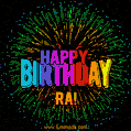 New Bursting with Colors Happy Birthday Ra GIF and Video with Music