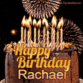 Chocolate Happy Birthday Cake for Rachael (GIF)