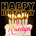 Raedyn - Animated Happy Birthday Cake GIF Image for WhatsApp
