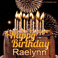 Chocolate Happy Birthday Cake for Raelynn (GIF)