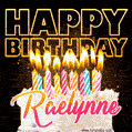 Raelynne - Animated Happy Birthday Cake GIF Image for WhatsApp