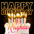 Raghav - Animated Happy Birthday Cake GIF for WhatsApp