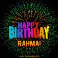 New Bursting with Colors Happy Birthday Rahma GIF and Video with Music