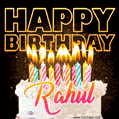 Rahul - Animated Happy Birthday Cake GIF for WhatsApp