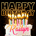 Railyn - Animated Happy Birthday Cake GIF Image for WhatsApp
