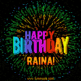 New Bursting with Colors Happy Birthday Raina GIF and Video with Music