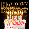 Rainier - Animated Happy Birthday Cake GIF for WhatsApp