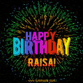 New Bursting with Colors Happy Birthday Raisa GIF and Video with Music