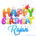 Happy Birthday Rajan - Creative Personalized GIF With Name