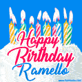 Happy Birthday GIF for Ramello with Birthday Cake and Lit Candles