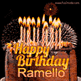 Chocolate Happy Birthday Cake for Ramello (GIF)