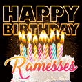 Ramesses - Animated Happy Birthday Cake GIF for WhatsApp