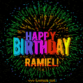 New Bursting with Colors Happy Birthday Ramiel GIF and Video with Music