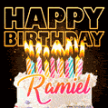 Ramiel - Animated Happy Birthday Cake GIF for WhatsApp