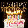 Ranger - Animated Happy Birthday Cake GIF for WhatsApp