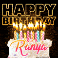 Ranya - Animated Happy Birthday Cake GIF Image for WhatsApp