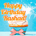 Happy Birthday, Rashad! Elegant cupcake with a sparkler.