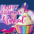 Happy Birthday Rashed - Lovely Animated GIF