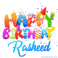 Happy Birthday Rasheed - Creative Personalized GIF With Name