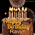 Chocolate Happy Birthday Cake for Ravyn (GIF)