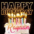 Rayaan - Animated Happy Birthday Cake GIF for WhatsApp