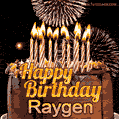 Chocolate Happy Birthday Cake for Raygen (GIF)