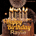Chocolate Happy Birthday Cake for Raylie (GIF)