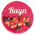 Happy Birthday Cake with Name Rayn - Free Download
