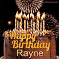 Chocolate Happy Birthday Cake for Rayne (GIF)