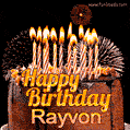 Chocolate Happy Birthday Cake for Rayvon (GIF)
