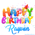 Happy Birthday Rayvon - Creative Personalized GIF With Name