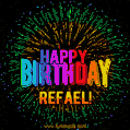 New Bursting with Colors Happy Birthday Refael GIF and Video with Music